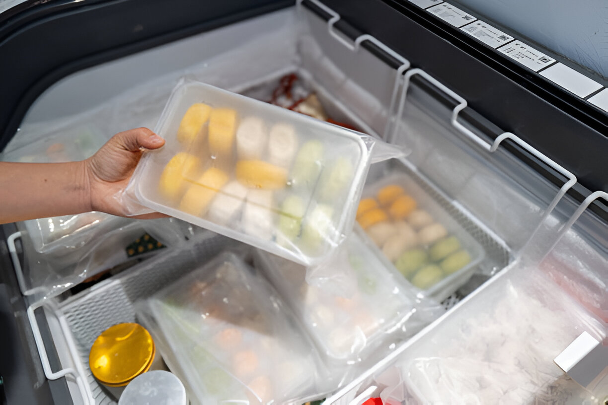 simpan makanan lebih awet dengan freezer di sewabarang.id